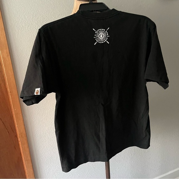 BAPE sz M Black Tee Tshirt Bathing Ape Short Sleeve Made in Japan - Picture 7 of 13